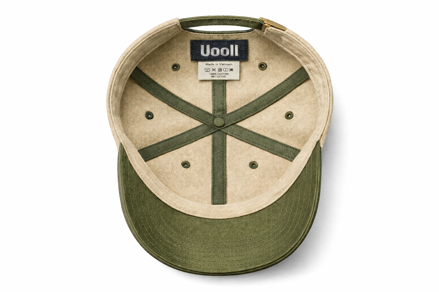 Uooll Atlas / Washed 6-Panel Ball Cap_Nubuck Pale Khaki · Olive Branch