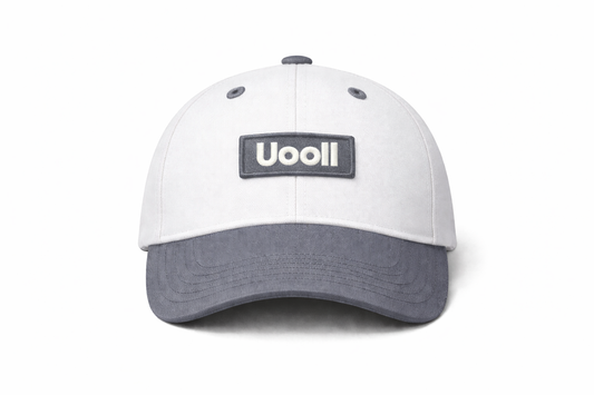 Uooll Atlas / Contrast 6-Panel Ball Cap_Bright White · Steel Gray