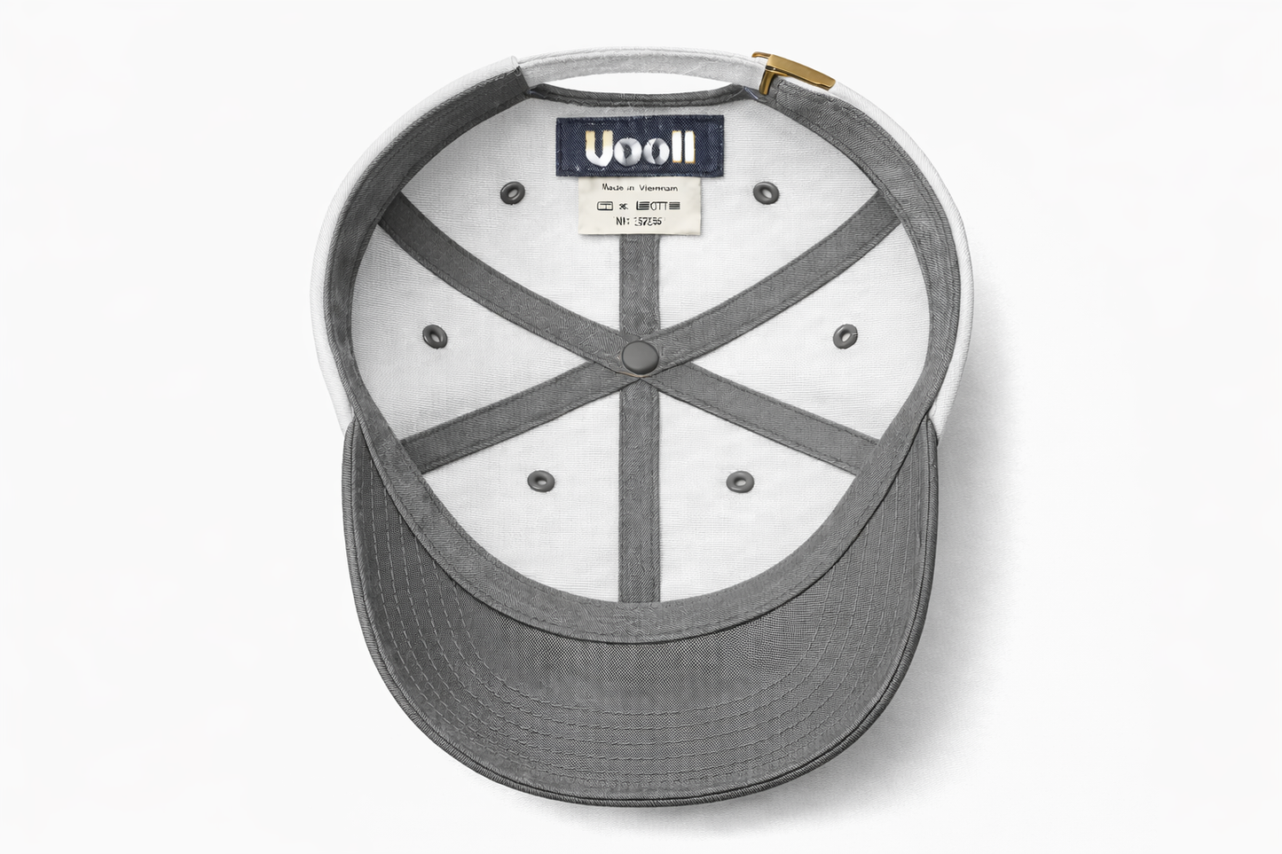 Uooll Atlas / Contrast 6-Panel Ball Cap_Bright White・スティールグレー